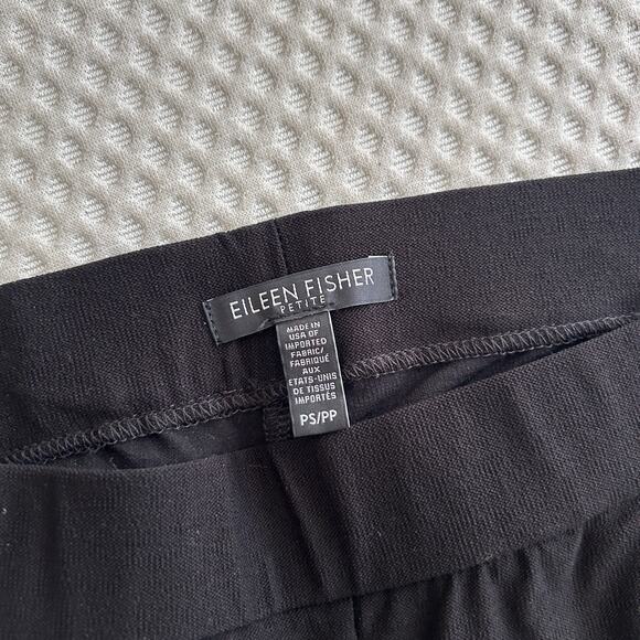 Eileen Fisher Stretch Crepe Pant S SP PS Black Skinny Straight Ankle Trouser Zip - Picture 5 of 5
